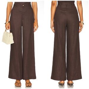 Bardot Enya Linen Pant in Chocolate Size M
